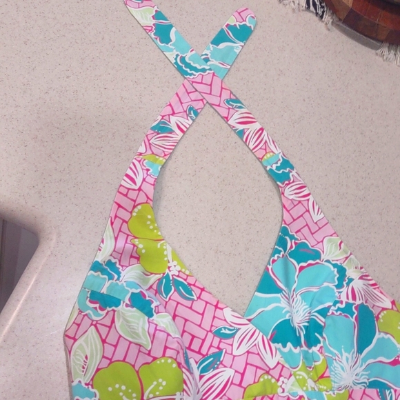 Lilly Pulitzer RARE vintage print halter style dress size 2 - Picture 3 of 16